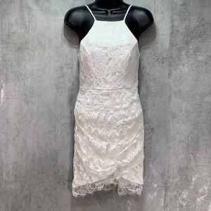 Speechless Ivory Halter Neck Floral Lace Dress XS